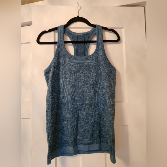 Lululemon Swiftly Tank Sz 6 Limited SeaWheeze Teal Racerback Top Shirt Tech - Picture 3 of 8